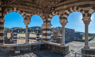 View at the Basilica Holy Trinity of Saccargia - Sardinia - Ital - obrazy, fototapety, plakaty