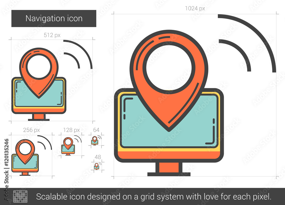 Poster navigation line icon.