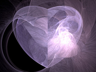 Abstract wavy heart - digitally generated image