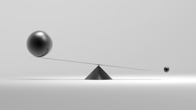 3d rendering Balance concept with nice background