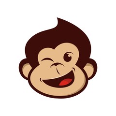 Naklejka premium Head of an monkey vector