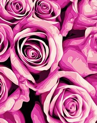drawing and painting pink roses texture background