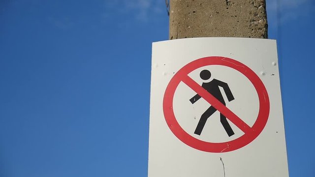 road sign passage prohibited people video