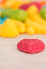 Candies with different shapes and colors