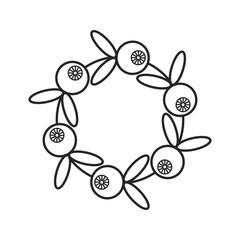 Flat linear icon. Berry and fruit object. Vector 