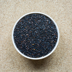 Black sesame seeds, Colorful various beans or lentils and whole