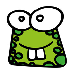 cute toad funny character vector illustration design
