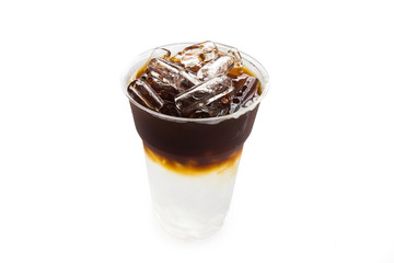 Closeup ice of america-no on white background,food and drink concept