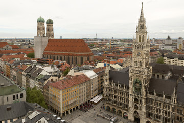 Naklejka na ściany i meble Rooftop view of Munich.