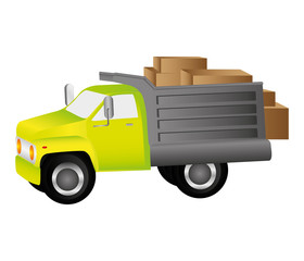 truck vehicle delivery isolated icon vector illustration design