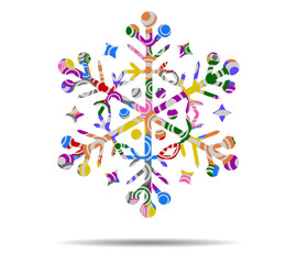 christmas snowflake circles icon vector