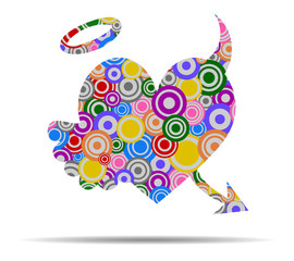 dark heart circles icon vector