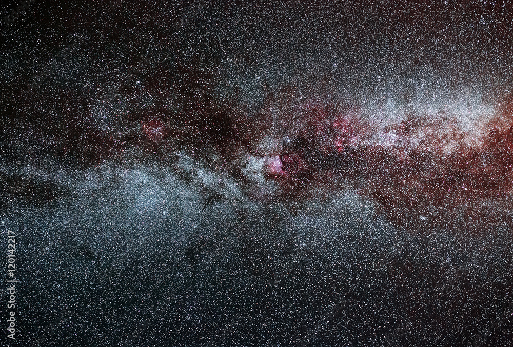 Wall mural clearly milky way galaxy found in russia at night