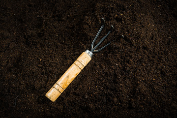Gardening equipment with soil