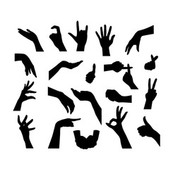 Mix set of Hand silhouettes