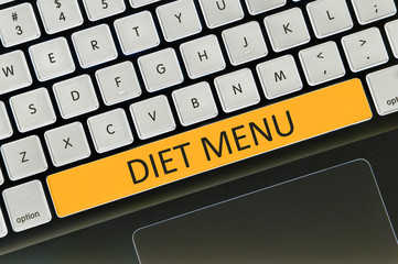 Keyboard space bar button written word diet menu