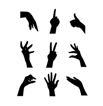 Mix set of Hand silhouettes