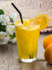 orange juice with setup