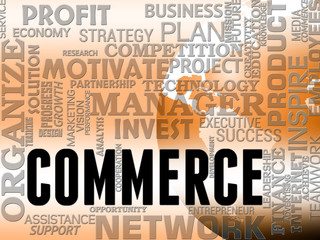 Commerce Words Represents Business Selling And Export