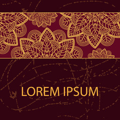 Decorative element border. Abstract invitation card.