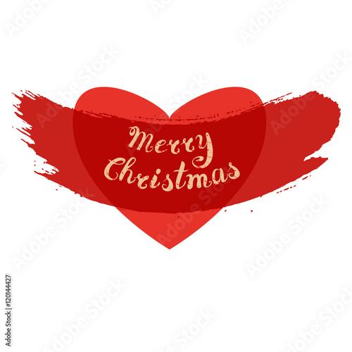 &quot;Merry Christmas card with heart. Grunge design.&quot; Stock image and royalty-free vector files on