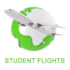 Student Flights Indicates Jet Transportation 3d Rendering