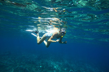 Beautiful women snorkeling