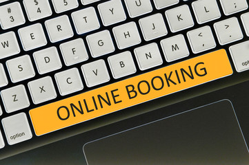 Keyboard  button written word online booking