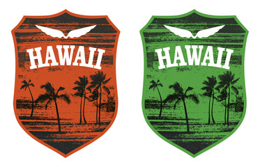 hawaiian surf shield with many palms