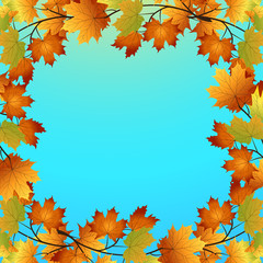 pattern with yellow and red leaves