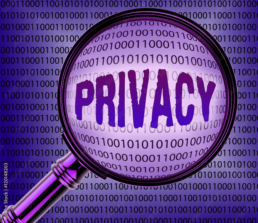 Poster computer privacy represents confidential data 3d rendering