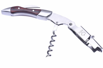 Corkscrew isolated on a white background, closeup