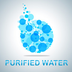 Purified Water Shows Filtered And Pure H2o