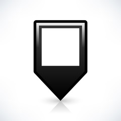 Black blank map pin sign square location icon