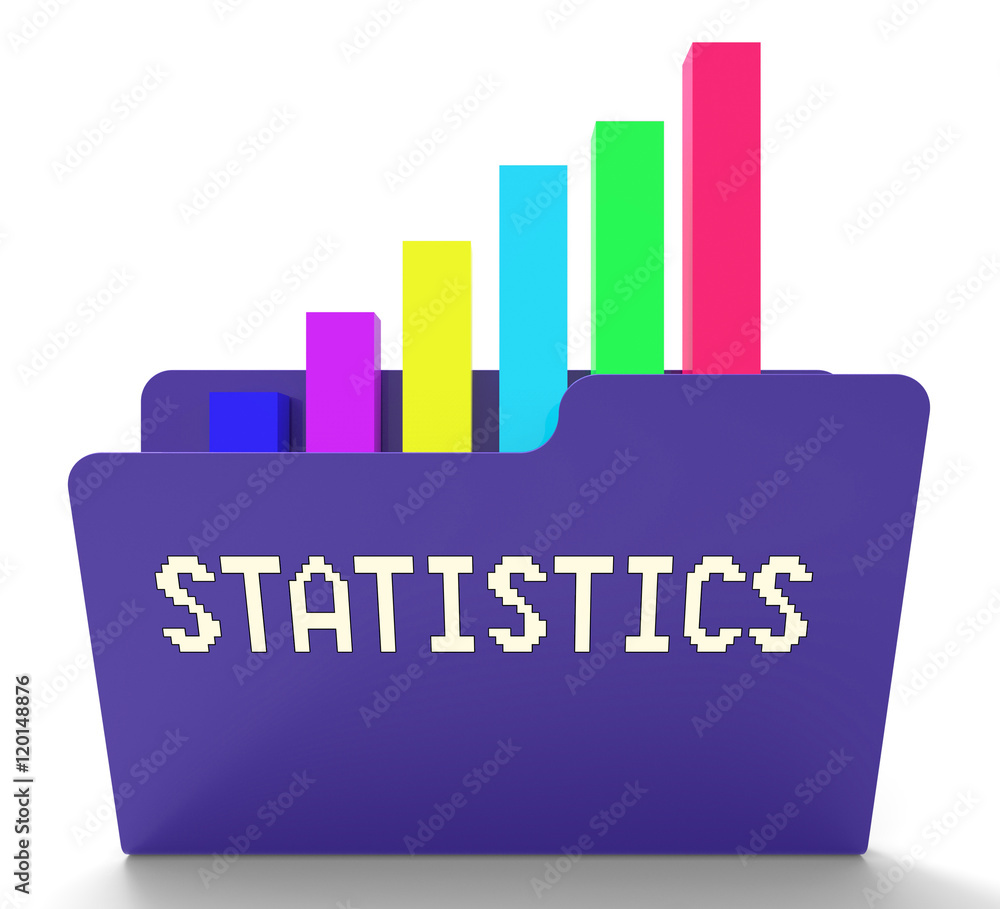 Poster statitics file represents stats graph 3d rendering