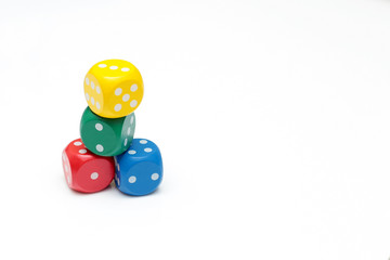 Dice concept for business risk, chance, good luck or gambling