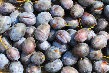 Fresh plums background