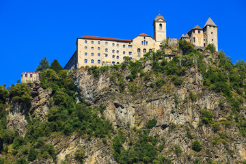 Amazing view of Sabiona Castle in Chiusa (Klausen), Northern Italy