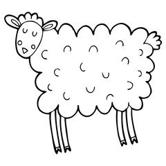 hand-drawn illustration with horse in a village.