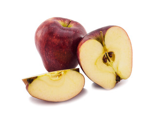 Fresh apple fruit cutting of isolated