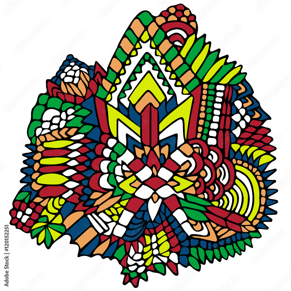 Poster zentangle elements figure simple colorful 1