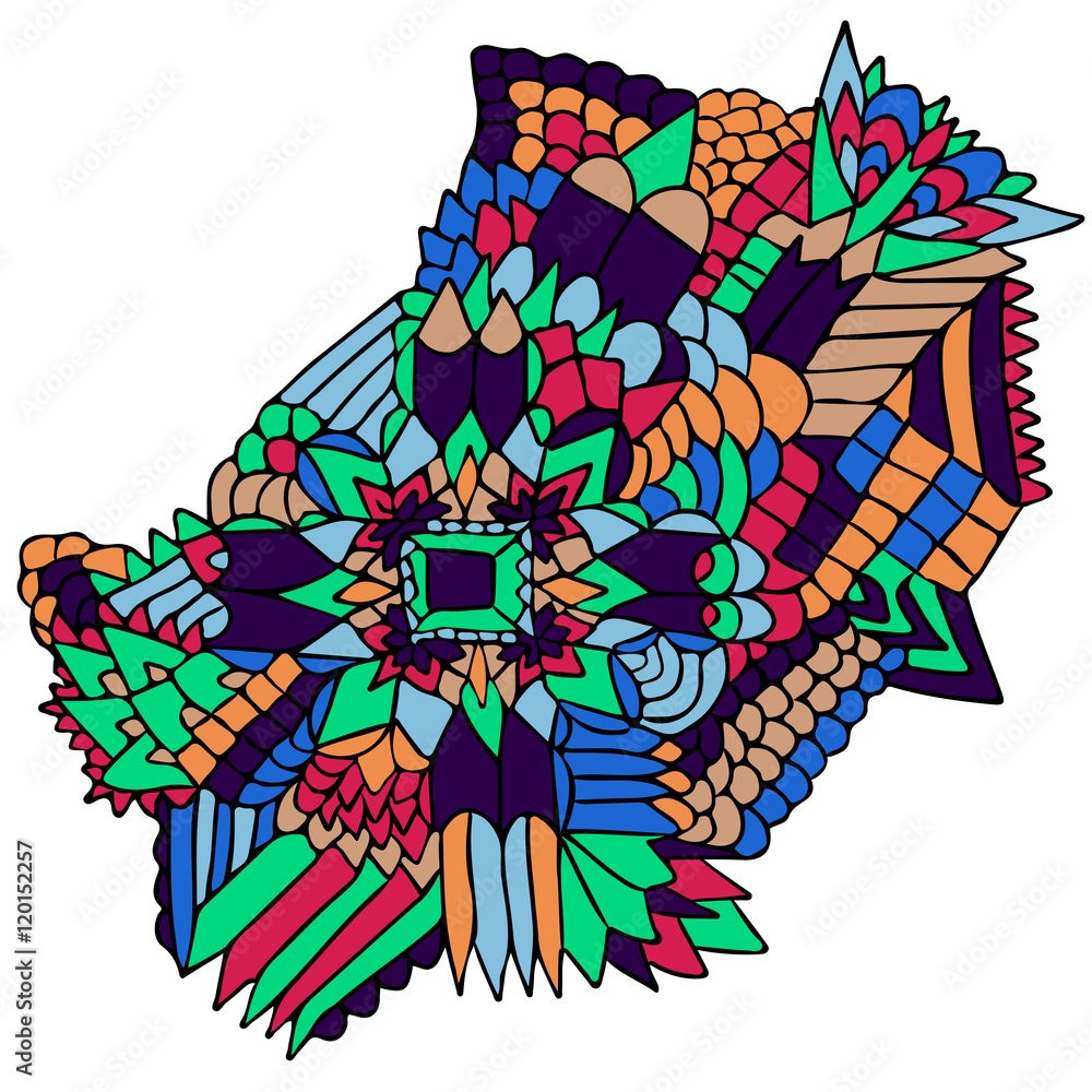 Poster zentangle elements figure simple colorful 2