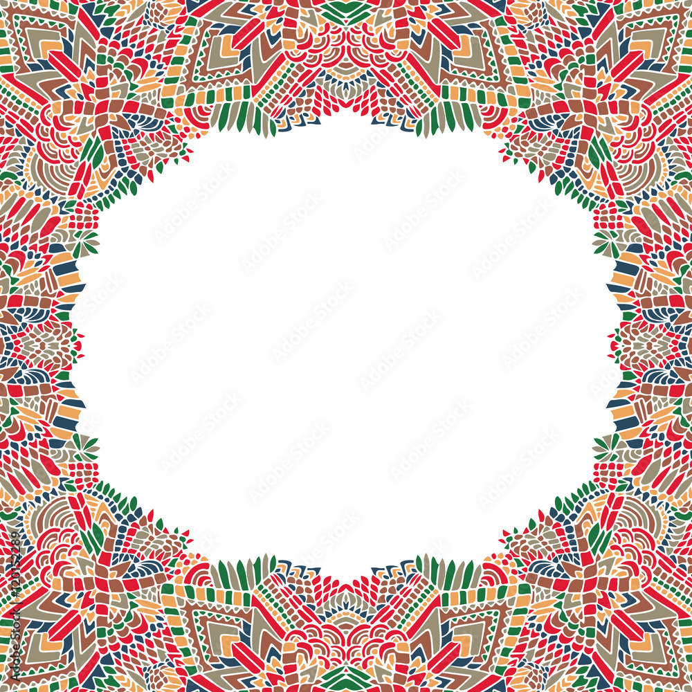 Poster zentangle frame elements lines colorful 1