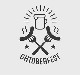 Oktoberfest beer festival lettering typography celebration retro typographic design