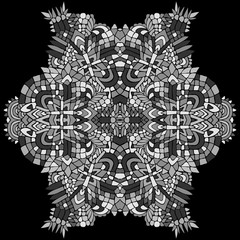 ZENTANGLE ROUND OBJECT GREY 1