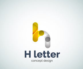 Abstract H geometric letter logo template