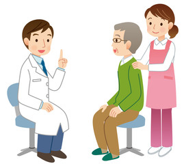 医師の診察　シニア　ヘルパー