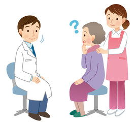 医師の診察　シニア　ヘルパー