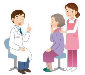 医師の診察　シニア　ヘルパー