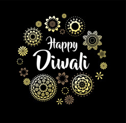 Happy Diwali greeting card for Hindu community, Indian festival, background illustration